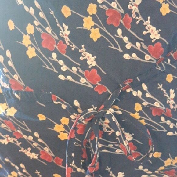 💫💫💫ANTHROPOLOGIE ODILLE BLUE FLORAL COWLNECK RUFFLE CAP SLEEVE TOP XS - Picture 2 of 5